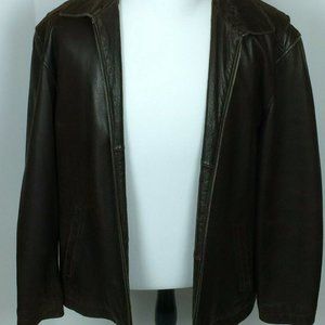 Brown Leather Jacket Large Measurements